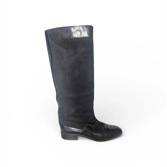 Pollini Vintage Suede & Leather 80s Tall Boots - Picture 4 of 6